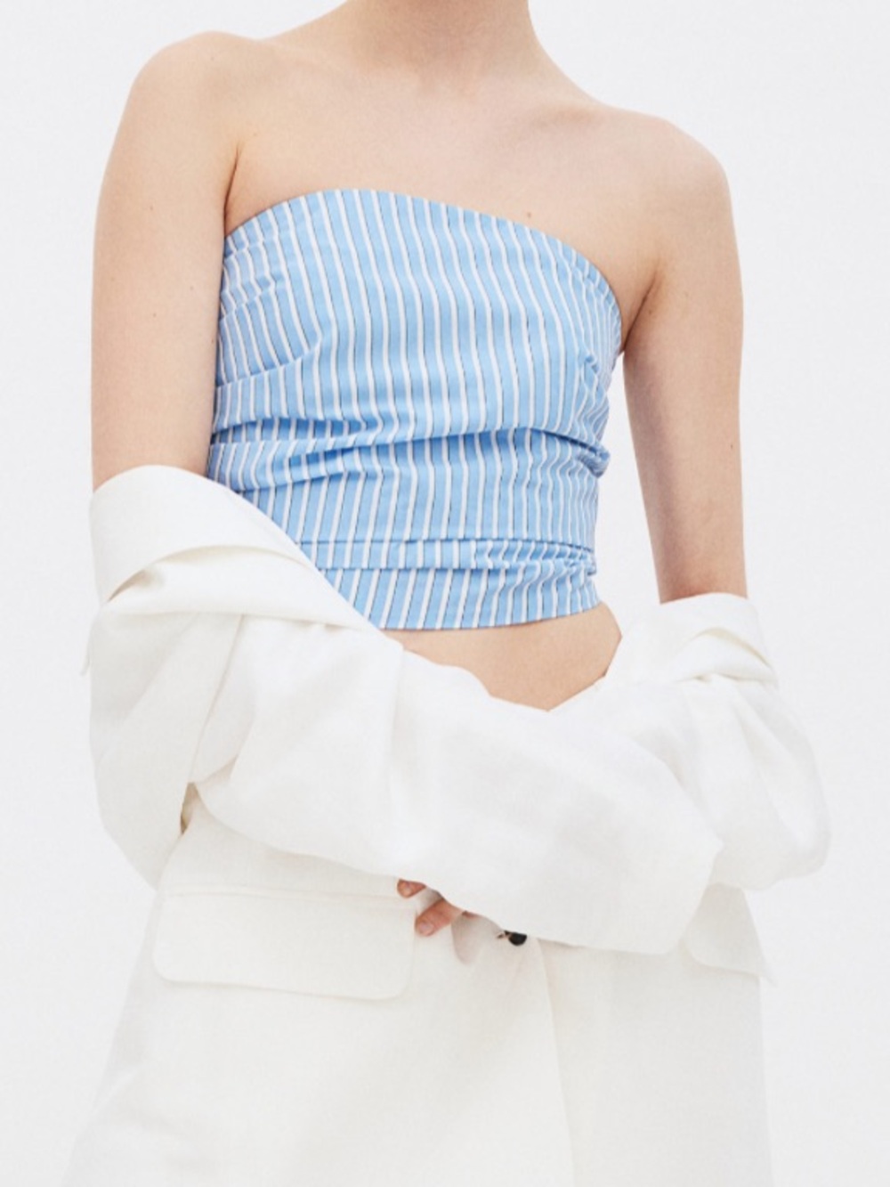 Pleat Detail Bandeau Top